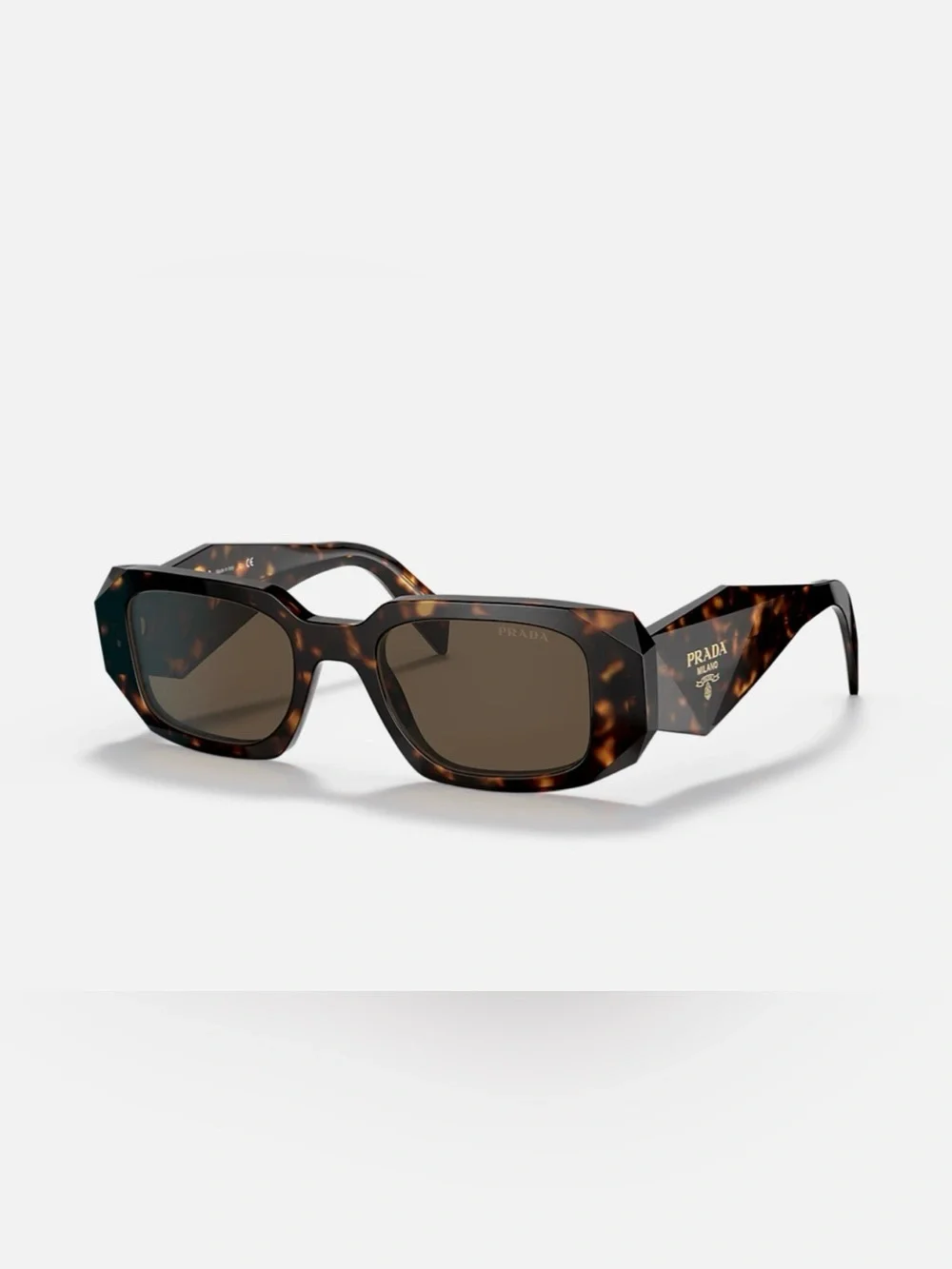 Prada Tortoiseshell Rectangular Sunglasses - Brown/Black Frame